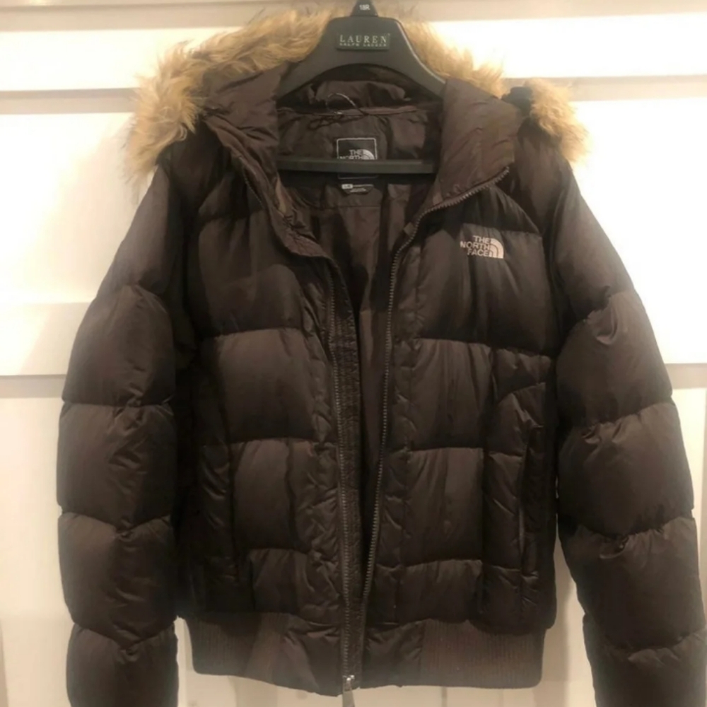 Brown north face bomber L